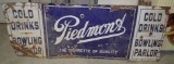 Antique/Vintage Piedmont Cigarette Tin Sign - Bowling/Parlor/Drinks