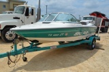 1993 Ski Ray by Sea Ray Tournament Spitfire InBoard Ski Boat on Zieman Bumper Pull Trailer