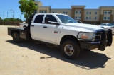 2012 Dodge Ram 3500 Chassis Pickup Truck w/CM Flatbed with Toolboxes, 4-Door, 4WD, L6, Diesel, unit