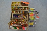 Fisherman's Tacklebox Complete with Lures, Hooks, and Bait, Some Brand New Still in Packaging