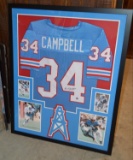 NFL Houston Oilers, Earl Campbell Framed and Matted Autographed NFL Jersey