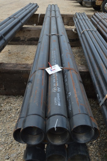 10 Joints of 4inch Pipe, .237 wall 10.92# CW Line Pipe, 21' long, Thread and Coupler, Sch 40