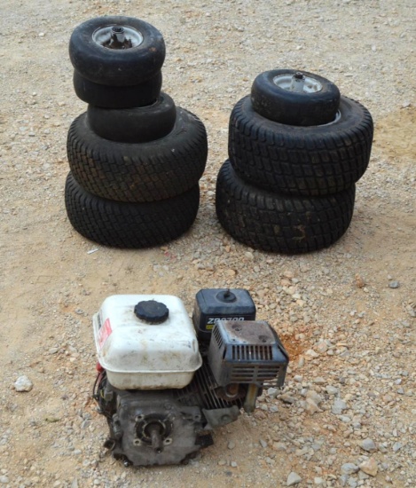 8 Spare Tires(11X 4.00-5Deestone) and a Honda GX200 6.5 Motor