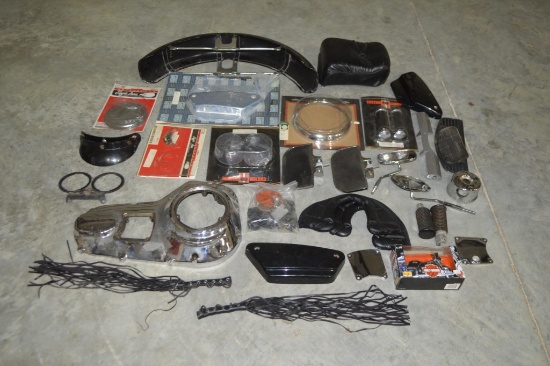 Assorted Motorcycle Parts and Tools
