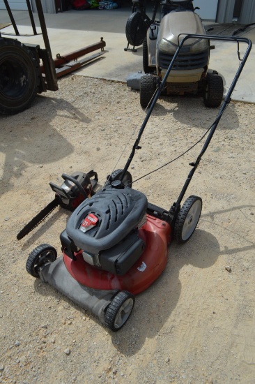 Huskee 21" Cutting Width Gas Push Mower & Poulan PRO Gas Chainsaw 16"