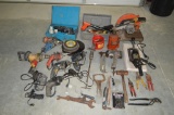 Assorted Power and Hand Tools, Drills/Staple Gun/Chpsaw/Bottle Jack/Concrete Nail Gun/Ect
