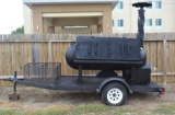 Reverse Flow BBQ Pit/Cooker on 10' Bumper Pull Trailer