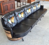 Retro Whiskey Barrel Custom Leather Couch, 2 sections
