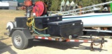 Single Axle Trailer W/Fuel Tan Oil Tank (15-40w) & (2) Large Tool Boxes & (1) Small Tool Box