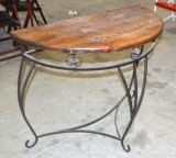 Rustic Half Moon Hall Table