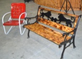 Rustic Bench & Vintage Chair