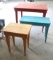 (1) Tall Red Table & (2) End Tables