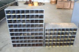 (1) 72 Hole Storage Bolt Bin Metal Cabinet & (1) 40 Hole Storage Bolt Bin Metal Cabinet