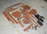 Misc Pallet Of Chains/Booms/Receiver Hitches/ Squares/ Water Meter Cut Off Wrench