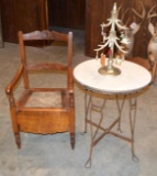 Table/Antique Toliet Chair/Deer Antler Decoration