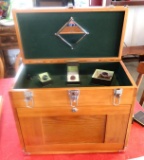 Wooden Collectors Box W/3 Ross Simons Sterling Silver Rings
