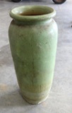 Tall Green Terra Cotta Vase