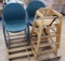 8 Plastic Chairs & 2 Wooden High Chairs