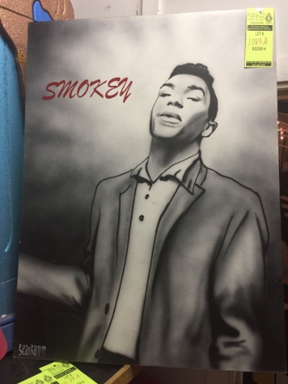 Airbrushed picture of Smokey Robinson