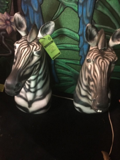 Group of 2 styrofoam Zebra heads
