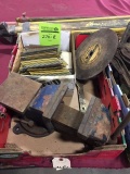 Wrenches, sockets, pry bars, grease guns, large sockets, saw blades, straps, hardware