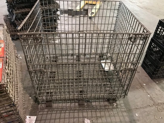 Collapsible Wire Metal Bins, stackable, each bin is approx 36 x 42 inches, and approx 38 tall