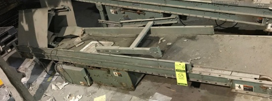 3 Phase Conveyor Belt on adjustable legs, with 1/2 HP Baldor Motor