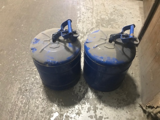2- 5 gallon blue Kerosene Safety Cans