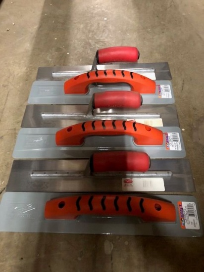 (6) NEW steel and smooth trowels