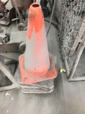 6 traffic cones, approx 10 inches tall