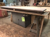 Metal cabinet wood surface work station