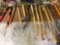Lot of misc long handle tools, includes table pictured