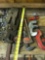 Lot of pipe wrenches and pipe cutters