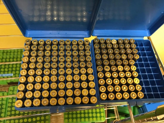 150 rounds of RELOADED 9mm ammunition with plastic cases