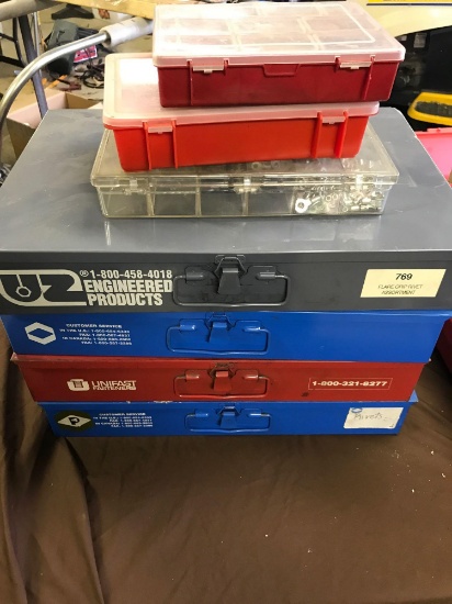 7 hardware bins, with misc contents, see pics for contents