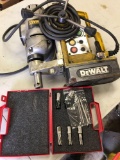 Dewalt Mag Drill, with set of bits, untested