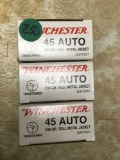 3- boxes of 50 round count 45 automatic ammunition NEW