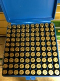 100 rounds of RELOADED 40 cal ammunition with plastic case