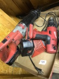 18V Milwaukee Drill and Sawzall, with charger. Batteries need replaced, buying bare tools and