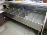 3 compartment stainless wash station