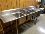 Advance Food Service large 3 compartment wash station