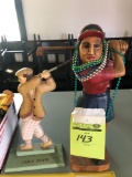 (2) Wooden Golf figurines. 1 man and 1 women.