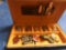 Smaller Jewelry box with various Army Patches and pins