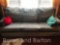 Sofa with wood trim, matching chair is being sold in lot 294