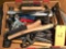 Group lot of hammers, riveters, wire brushes, mallets etc