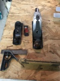 Lufkin Rule, small combo square and 3 Stanley planes