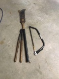 Bow saw, Pruning Shears, and Long Handled Cutter