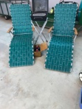 Outdoor Lot, 2 Vintage Lounge Chairs, Grill on Stand, and 2 Refillable Citronella Candles