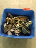 Tote of Misc Door Hardware parts