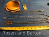 Various Vintage Jewelry, money clip and compact